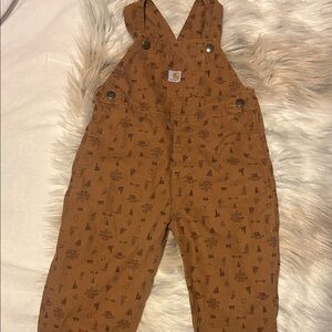 Carhartt Kids Overalls in Patterned Brown